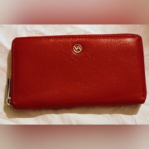 Valentina Red Leather Wallet